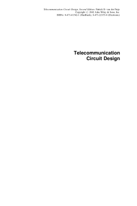 Telecommunication Circuit Design van der Puije