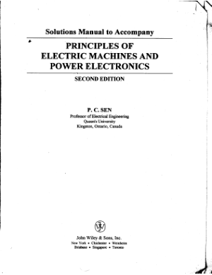 Principles of Electrical Machines and Power Electronics (2ed) Solution