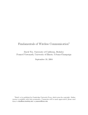 Fundamentals of Wireless Communication 1 David Tse