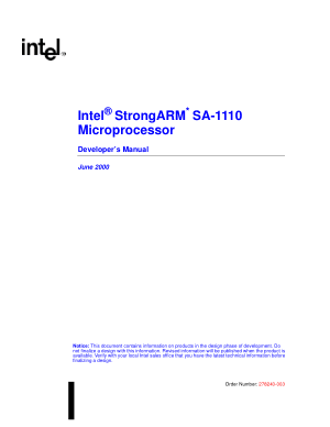 Intel StrongARM SA-1110 Microprocessor Developers Manual