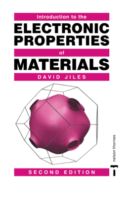 Introduction to the Electronic Properties of Materials Second Edition by David Jiles
