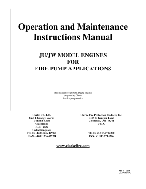 Operation and Maintenance Instructions Manual JUJW MODEL ENGINES FOR FIRE PUMP APPLICATIONS