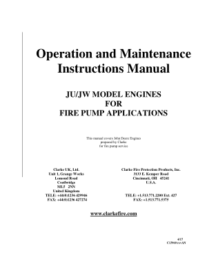 operation and maintenance instructions manual jujw model engines