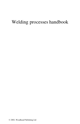 Klas Weman Welding processes handbook