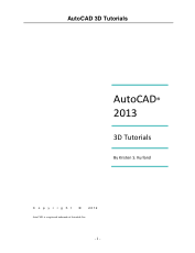 AutoCAD 2013 3D Tutorials By Kristen S. Kurland