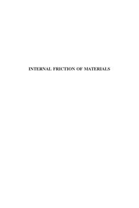 Internal Friction of Materials Anton Puskar