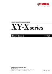 YAMAHA CARTESIAN ROBOT XY-X series Users Manual