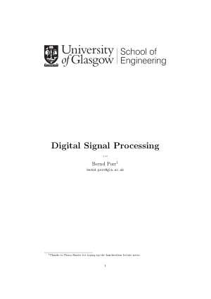 Digital Signal Processing V.39 Bernd Porr