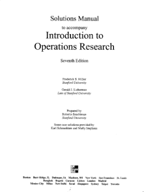 introduction to operations research 7th edition solution manual