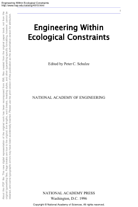 Engineering Within Ecological Constraints Edited by Peter C. Schulze