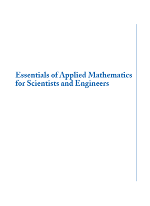 Essentials of Applied Mathematics for Scientists and Engineers Robert Watts