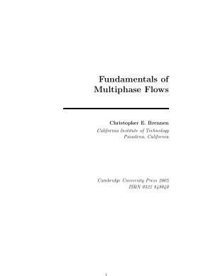 Fundamentals of Multiphase Flows Christopher E. Brennen