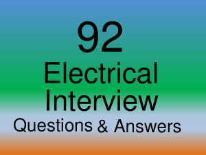 92 Electrical Interview Questions and Answers