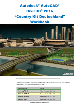 Autodesk AutoCAD Civil 3D 2016 Country Kit Deutschland Workbook