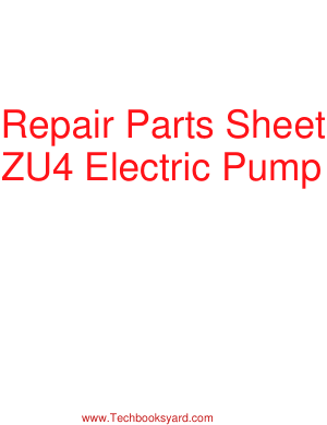 Repair Parts Sheet ZU4 Electric Pump