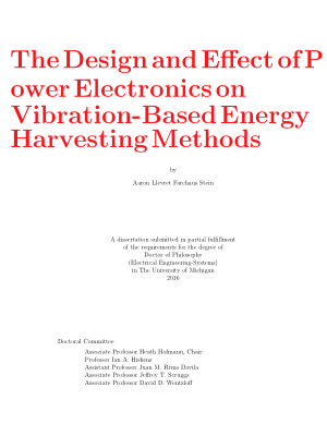 The Design and Effect of Power Electronics on Vibration Based Energy Harvesting Methods by Aaron Llevret Farchaus Stein
