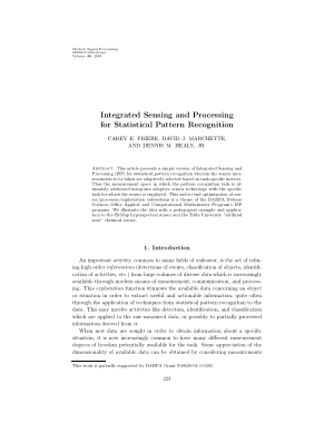 Integrated Sensing and Processing for Statistical Pattern Recognition