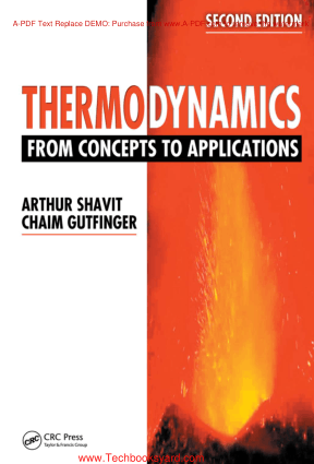 Thermodynamics from Concepts to Applications Second Edition bY Shavit and Chaim Gutfinger