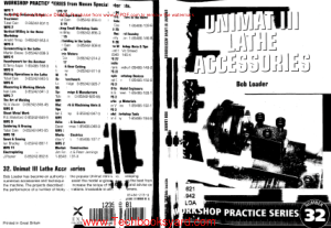 Workshop Practice Series 32 Unimat 3 Lathe Accessories